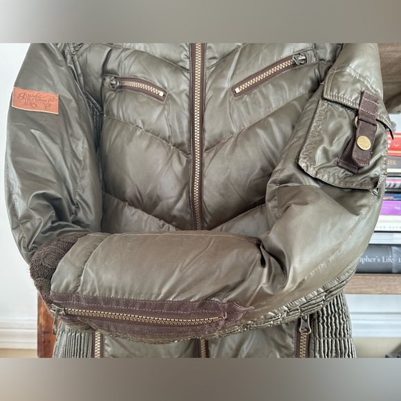 Good Rider Womens Small Ultimate Olive Green Brown Puffer Down Casual Jacket - Picture 3 of 6